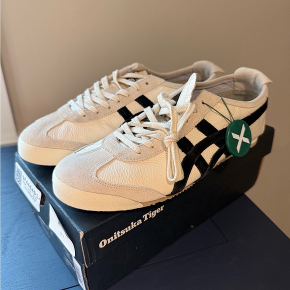 Onitsuka Tiger by Asics Shoes - Onitsuka Tiger, Mexico 66, Vintage Birch & Black Sneakers, Women’s 9, Men’s 7.5